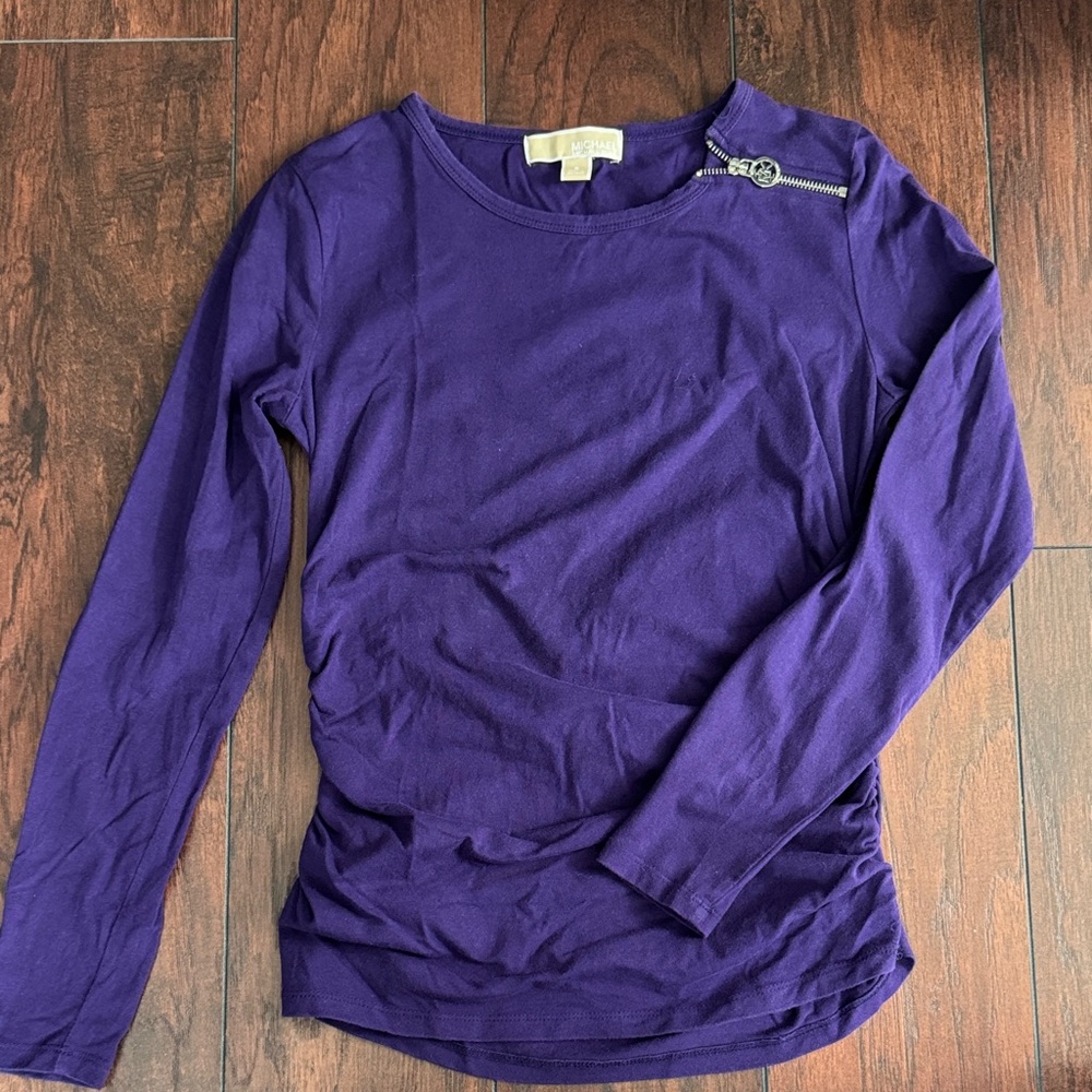 Michael Kors Deep Purple Long Sleeve Top